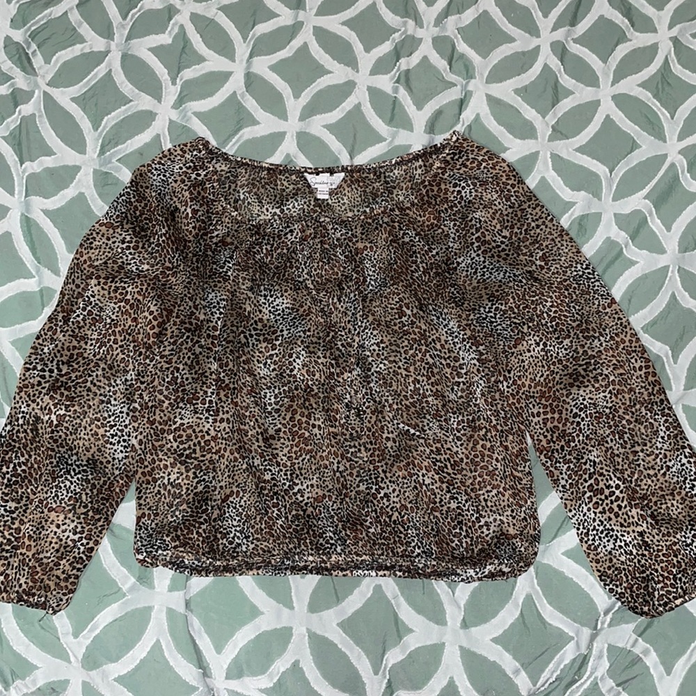 Leopard print sheer shirt